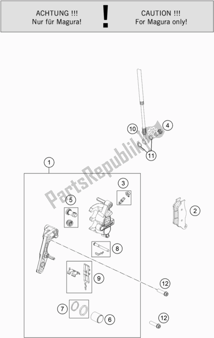 Toutes les pièces pour le étrier De Frein Avant du Husqvarna TX 125 EU 2019