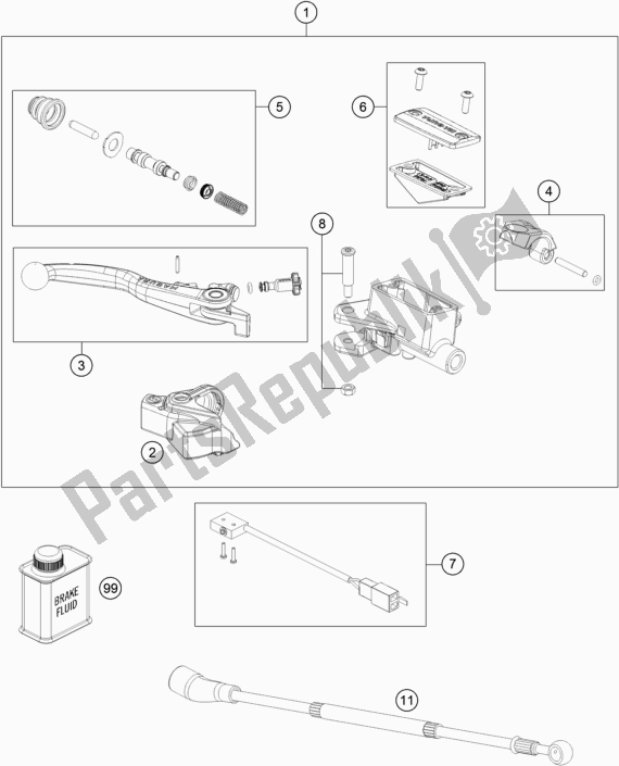 Toutes les pièces pour le Front Brake Control du Husqvarna TX 125 EU 2019