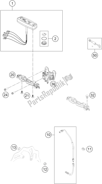 All parts for the Instruments / Lock System of the Husqvarna TX 125 EU 2019
