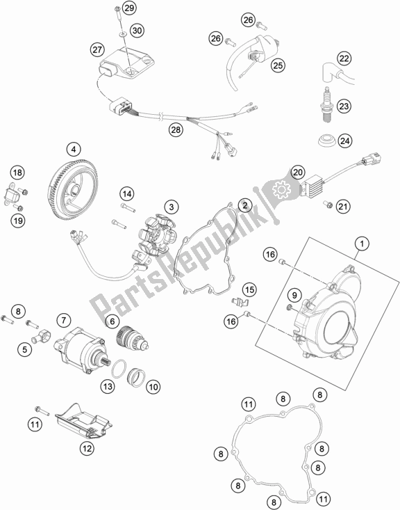 Todas las partes para Sistema De Encendido de Husqvarna TX 300 2019