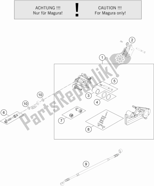 Tutte le parti per il Pinza Freno Posteriore del Husqvarna TX 300 2019