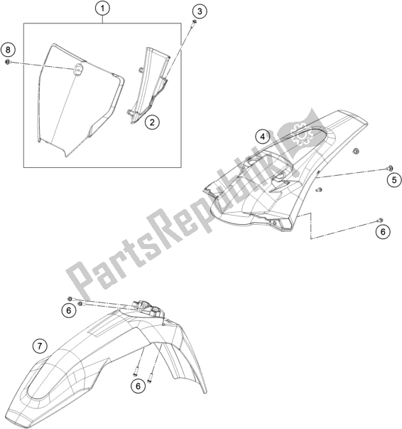 Toutes les pièces pour le Masque, Ailes du Husqvarna TX 300 US 2017