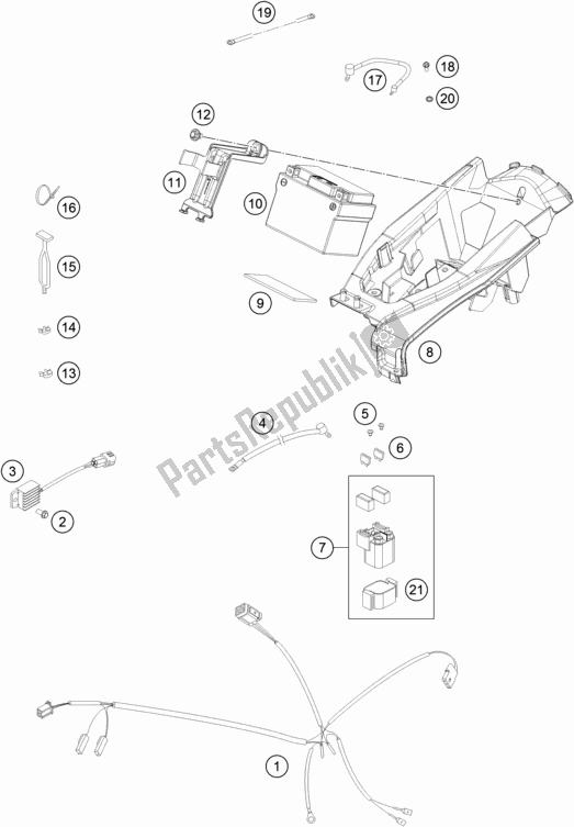 Tutte le parti per il Cablaggio Elettrico del Husqvarna TX 300 US 2017