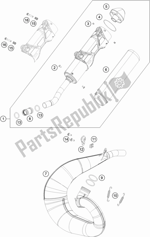 Todas as partes de Sistema De Exaustão do Husqvarna TX 300 US 2018