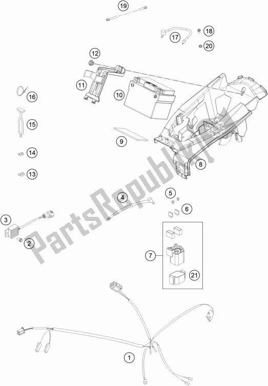 Todas as partes de Chicote De Fiação do Husqvarna TX 300 US 2018