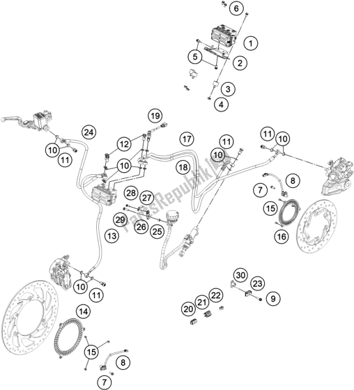 All parts for the Antiblock System Abs of the Husqvarna Vitpilen 401-B. D. 2020