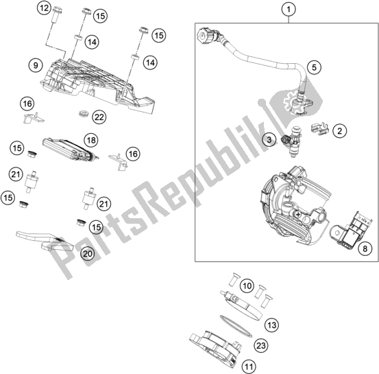 Todas as partes de Corpo Do Acelerador do Husqvarna Vitpilen 401-B. D. 2020