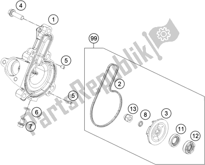 Tutte le parti per il Pompa Dell'acqua del Husqvarna Vitpilen 401-B. D. 2020