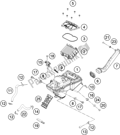 Toutes les pièces pour le Filtre à Air du Husqvarna Vitpilen 401-B. D. 2021