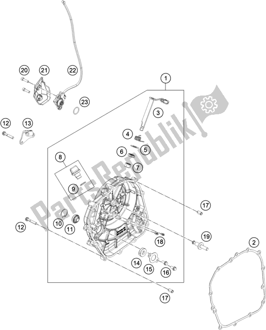 Wszystkie części do Pokrywa Sprz? G? A Husqvarna Vitpilen 401-B. D. 2021