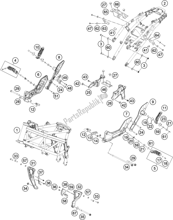 Toutes les pièces pour le Cadre du Husqvarna Vitpilen 401-B. D. 2021