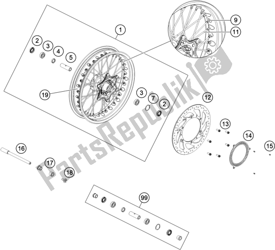 Toutes les pièces pour le Roue Avant du Husqvarna Vitpilen 401-B. D. 2021