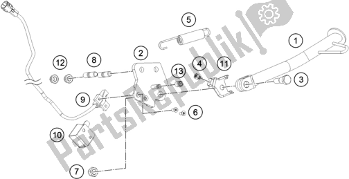 All parts for the Side / Center Stand of the Husqvarna Vitpilen 401-B. D. 2021