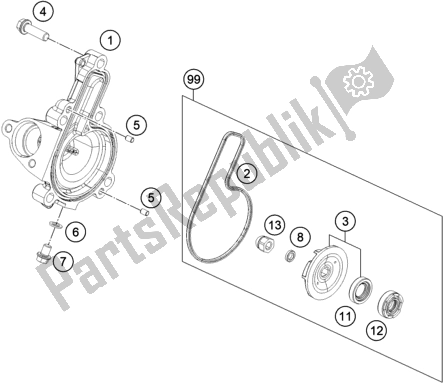 Toutes les pièces pour le Pompe à Eau du Husqvarna Vitpilen 401-B. D. 2021