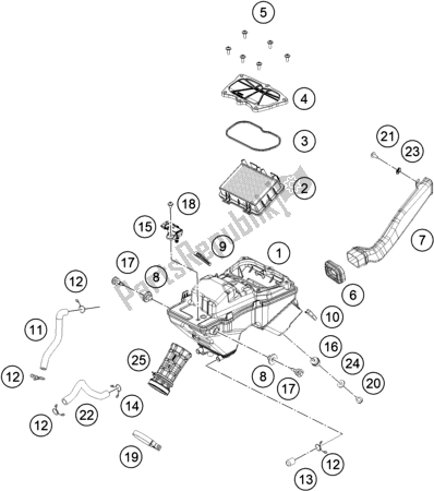 All parts for the Air Filter of the Husqvarna Vitpilen 401-B. D. EU5 KR 4015 2020