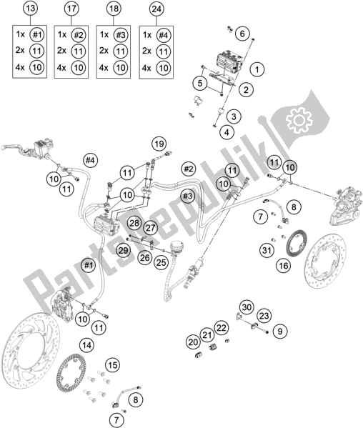 All parts for the Antiblock System Abs of the Husqvarna Vitpilen 401-B. D. EU5 KR 4015 2020