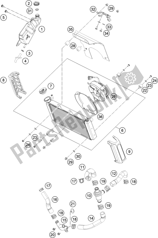 All parts for the Cooling System of the Husqvarna Vitpilen 401-B. D. EU5 KR 4015 2020