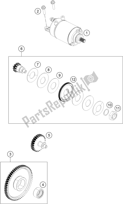 All parts for the Electric Starter of the Husqvarna Vitpilen 401-B. D. EU5 KR 4015 2020