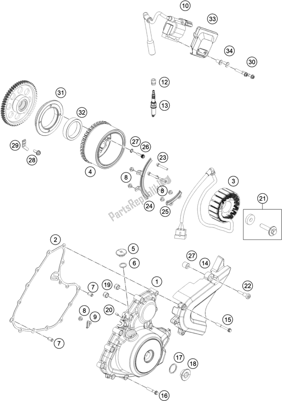 All parts for the Ignition System of the Husqvarna Vitpilen 401-B. D. EU5 KR 4015 2020