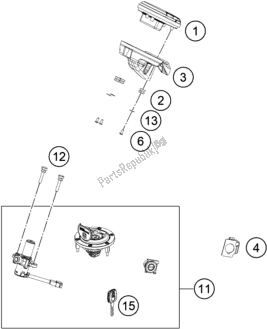 All parts for the Instruments / Lock System of the Husqvarna Vitpilen 401-B. D. EU5 KR 4015 2020