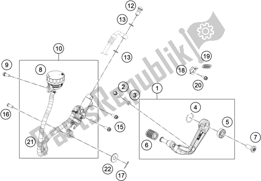 All parts for the Rear Brake Control of the Husqvarna Vitpilen 401-B. D. EU5 KR 4015 2020