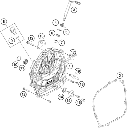 All parts for the Clutch Cover of the Husqvarna Vitpilen 401 EU 2018
