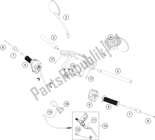 All parts for the Handlebar, Controls of the Husqvarna Vitpilen 401 EU 2018