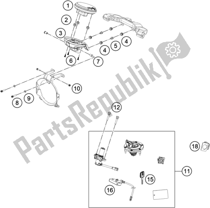 Toutes les pièces pour le Instruments / Système De Verrouillage du Husqvarna Vitpilen 401 EU 2018