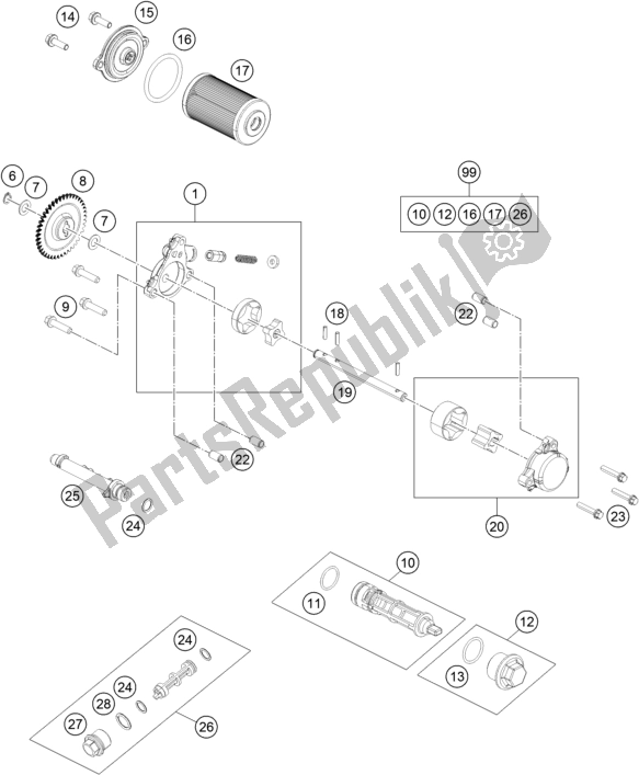 All parts for the Lubricating System of the Husqvarna Vitpilen 401 EU 2018