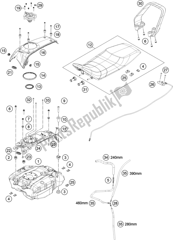 All parts for the Tank, Seat of the Husqvarna Vitpilen 401 EU 2018