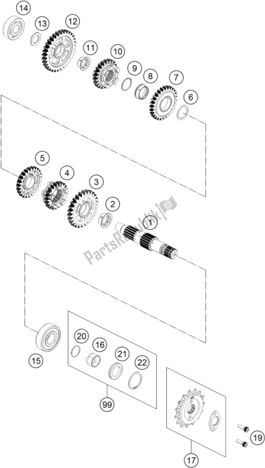 All parts for the Transmission Ii - Countershaft of the Husqvarna Vitpilen 401 EU 2018