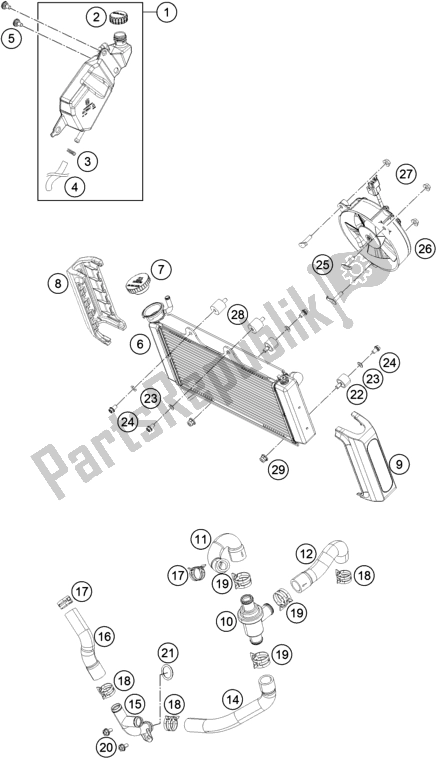 Toutes les pièces pour le Système De Refroidissement du Husqvarna Vitpilen 401 EU 2019