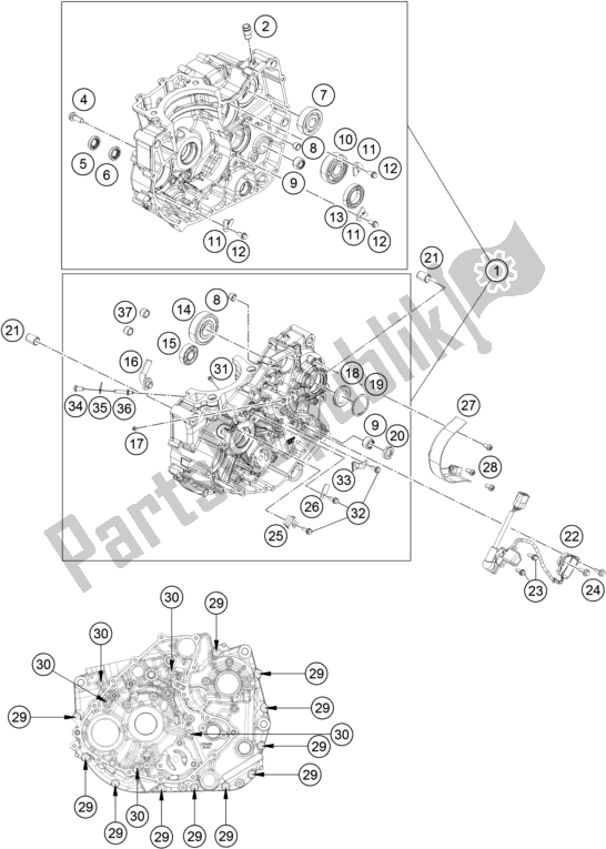 Toutes les pièces pour le Carter Moteur du Husqvarna Vitpilen 401 EU 2019