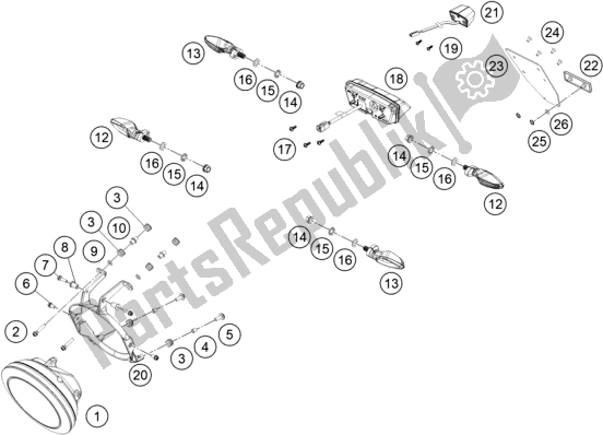 All parts for the Lighting System of the Husqvarna Vitpilen 401 EU 2019