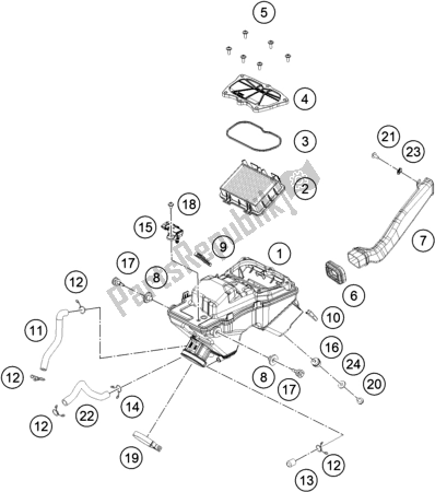 All parts for the Air Filter of the Husqvarna Vitpilen 401 EU 2020