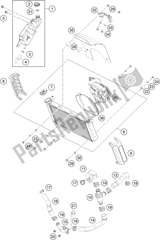 All parts for the Cooling System of the Husqvarna Vitpilen 401 EU 2020