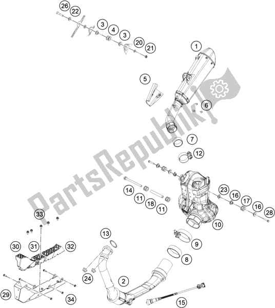 All parts for the Exhaust System of the Husqvarna Vitpilen 401 EU 2020