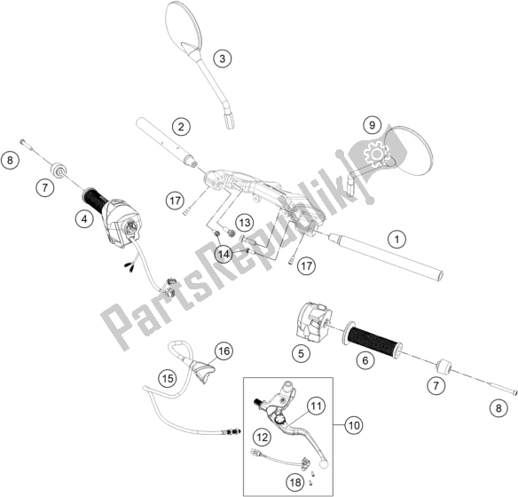 All parts for the Handlebar, Controls of the Husqvarna Vitpilen 401 EU 2020