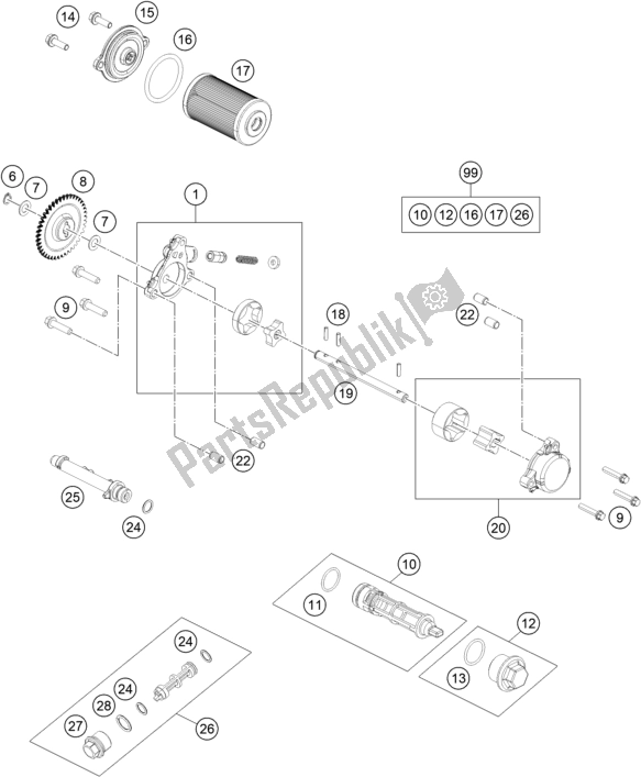 All parts for the Lubricating System of the Husqvarna Vitpilen 401 EU 2020