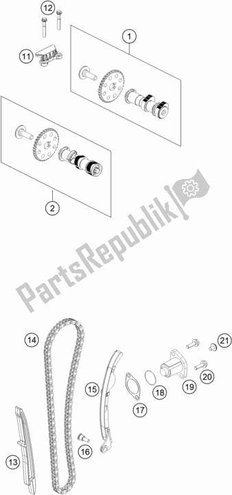 All parts for the Timing Drive of the Husqvarna Vitpilen 401 EU 2020