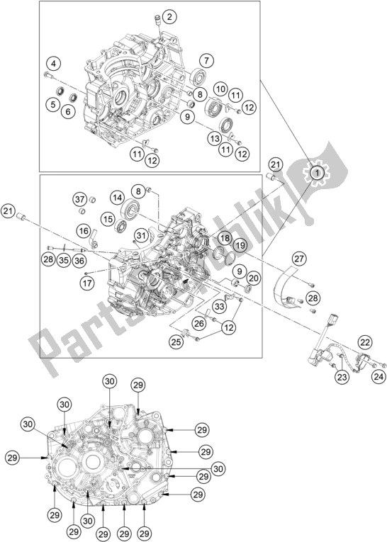 Toutes les pièces pour le Carter Moteur du Husqvarna Vitpilen 401 EU 2021