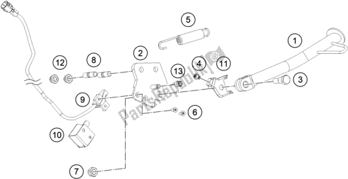 Todas as partes de Suporte Lateral / Central do Husqvarna Vitpilen 401 EU 2021