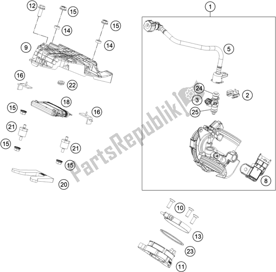 All parts for the Throttle Body of the Husqvarna Vitpilen 401 EU 2021