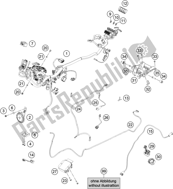 Tutte le parti per il Cablaggio Elettrico del Husqvarna Vitpilen 401 EU 2021