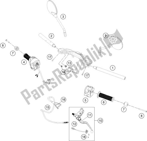 All parts for the Handlebar, Controls of the Husqvarna Vitpilen 401 EU5 KR 4015 2020
