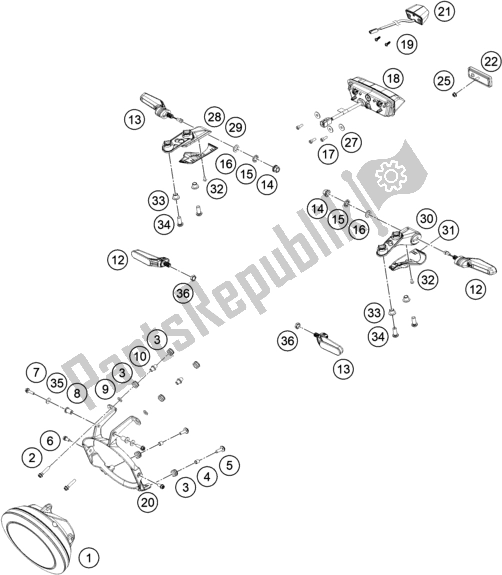 Wszystkie części do System O? Wietleniowy Husqvarna Vitpilen 401 EU5 KR 4015 2020