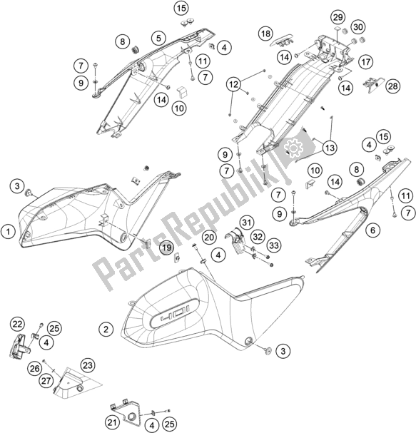 Alle onderdelen voor de Side Trim van de Husqvarna Vitpilen 401 EU5 KR 4015 2020