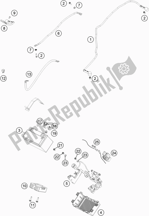 All parts for the Battery of the Husqvarna Vitpilen 701 EU 2018