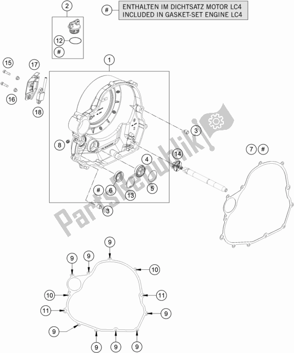 All parts for the Clutch Cover of the Husqvarna Vitpilen 701 EU 2018