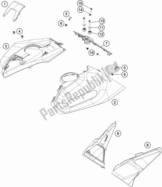 Tutte le parti per il Copertina del Husqvarna Vitpilen 701 EU 2018